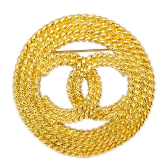 Chanel Medallion Brooch Pin Gold - Picture 1 of 4